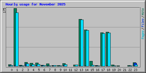 Hourly usage for November 2025